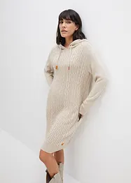 Robe en maille à capuche avec torsades, bonprix