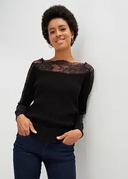 Pull avec dentelle, bonprix