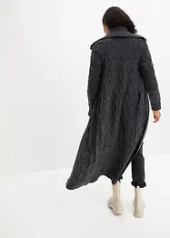 Veste longue en maille torsadée, bonprix