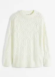 Pull à col rond avec motif torsadé, bonprix