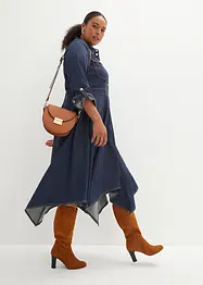 Robe en jean avec pans à la base, bonprix