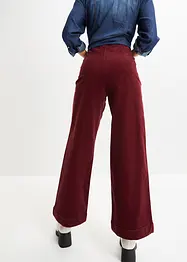 Pantalon large en velours côtelé avec taille haute élastiquée, bonprix