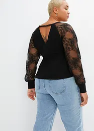 Pull avec dentelle, bonprix