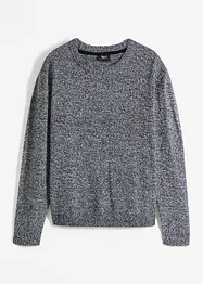 Pull en maille chiné à col rond, bonprix