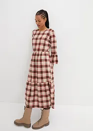 Robe midi évasée en flanelle avec volants, bpc bonprix collection