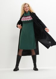Robe en maille à motif norvégien et col roulé ample, longueur sous genou, bpc bonprix collection