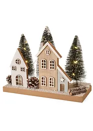 Objet déco LED maisons et sapins, bonprix