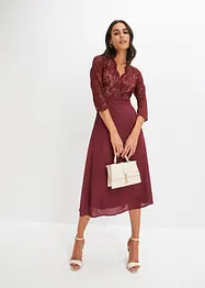 Robe midi en mousseline avec dentelle, bonprix