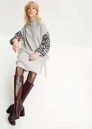 Robe en maille oversized avec motif léopard, bonprix