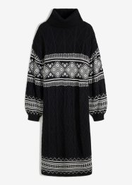 Robe en maille motif norvégien, manches ballon, longueur genou, bpc bonprix collection