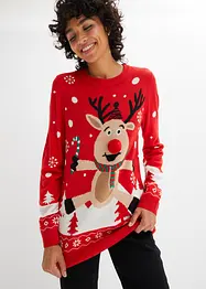 Pull motif Noël avec encolure ronde, bonprix