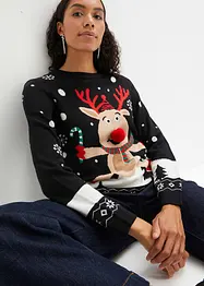 Pull motif Noël avec encolure ronde, bonprix