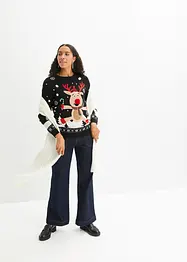 Pull motif Noël avec encolure ronde, bonprix