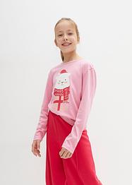 Lot de 2 T-shirts manches longues fille avec motif de Noël, bpc bonprix collection