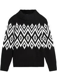 Pull en maille fille à motif norvégien, bonprix