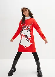 Robe fille en sweat avec motif Noël, bonprix