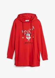 Sweat-shirt long à capuche avec fentes latérales, bonprix