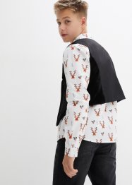 Chemise manches longues garçon avec gilet en velours (ens. 2 pces), bpc bonprix collection