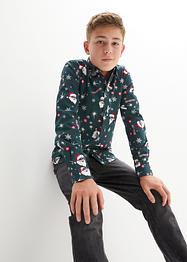Chemise manches longues garçon à motif de Noël, Slim Fit, bpc bonprix collection
