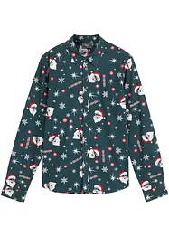 Chemise manches longues garçon à motif de Noël, Slim Fit, bonprix