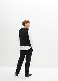 Pantalon, gilet et T-shirt manches longues garçon (ens. 3 pces), bpc bonprix collection
