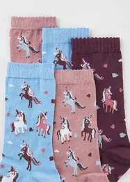 Lot de 5 paires de chaussettes enfant à bord festonné, bpc bonprix collection