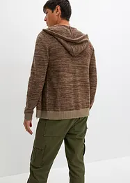 Gilet à capuche en maille coton, bonprix
