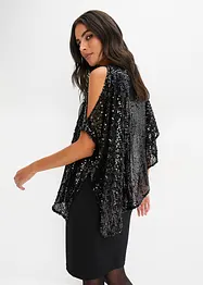 Robe à épaules dénudées à paillettes, bonprix