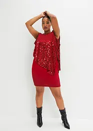 Robe à sequins avec haut effet cape, bonprix