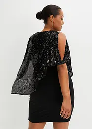 Robe à épaules dénudées à paillettes, bonprix