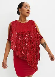 Robe à sequins avec haut effet cape, bonprix