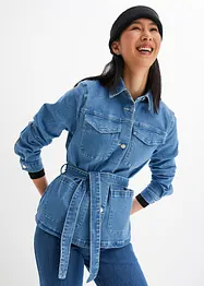 Veste en jean cargo avec ceinture, bonprix