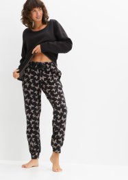 Pantalon de pyjama avec poches plaquées et lien à nouer en satin, bpc bonprix collection