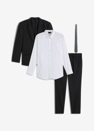 Costume 4 pièces : veste de costume, pantalon, chemise, cravate, bonprix