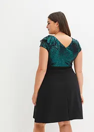 Robe avec empiècement sequins, bonprix