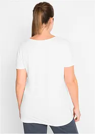 Lot de 2 T-shirts longs avec inscription, bonprix