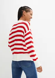 Pull boxy 100% coton en maille ajourée, bonprix