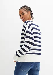 Pull boxy 100% coton en maille ajourée, bonprix