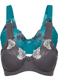 Lot de 2 soutiens-gorge minimiseurs à bretelles rembourrées, bonprix