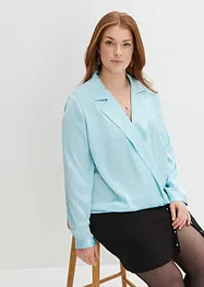 Blouse en satin, effet cache-cœur, bpc selection