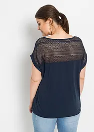 T-shirt en viscose et dentelle, bonprix