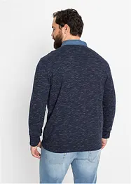 Polo manches longues à col tissé, bonprix