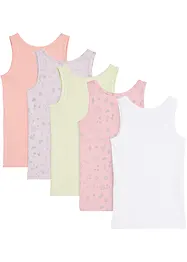 Lot de 5 débardeurs en coton doux et extensible, bonprix