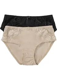 Lot de 2 slips Maxi avec dentelle, bonprix