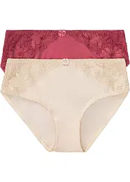 Lot de 2 slips Maxi avec dentelle, bonprix