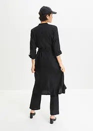 Robe en lin à poches et manches 3/4 à retrousser, bonprix