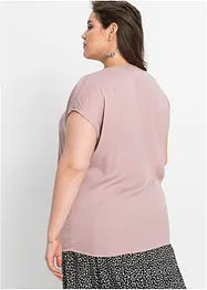 Blouse manches courtes ample en satin avec épaules descendues, bonprix