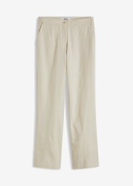 Pantalon en lin taille haute et empiècement élastique, bpc bonprix collection
