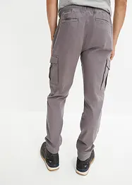 Pantalon droit stretch taille élastiquée avec poches cargo, Slim Fit, bonprix