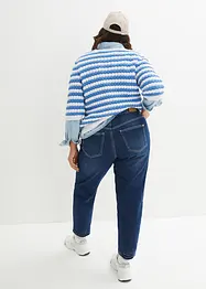 Jean mom taille haute, peu extensible, cropped, bonprix